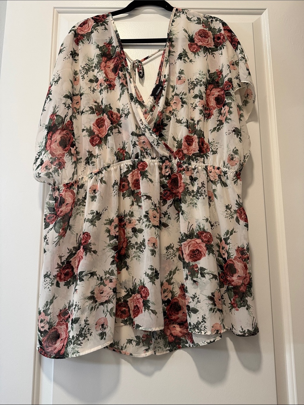 NWT Floral V-Neck Babydoll Floral Top size 4x(26)